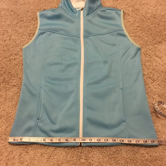 Retro Ice Blue Poly-Flex High Collar Zip Up Vest - Picture 15 of 16